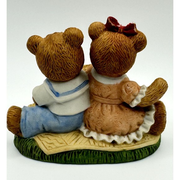Home Interiors Gifts Picnic Bears Figurine #1421 Spring Summer Outdoors Vintage - Picture 3 of 10